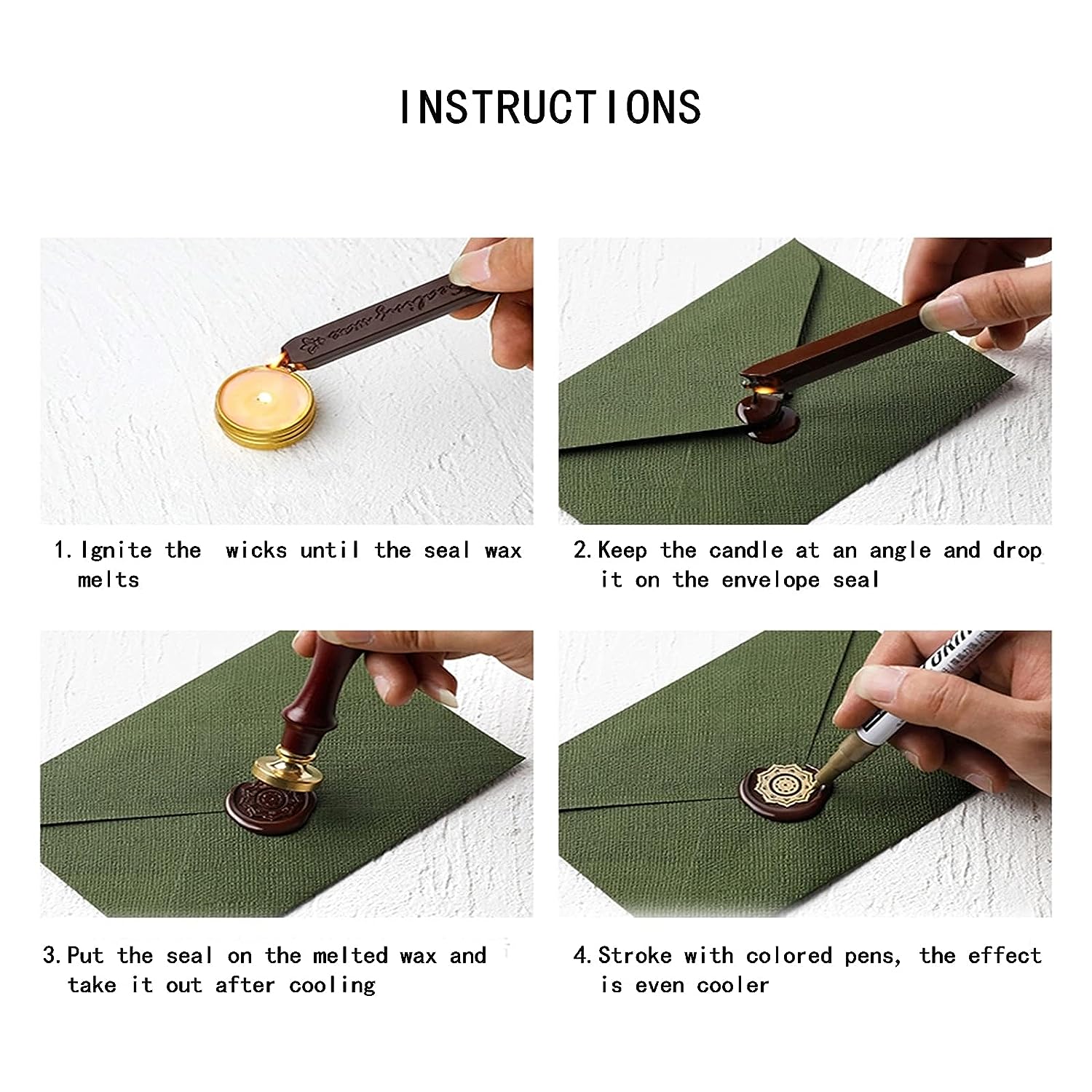 12 unids/bolsa varillas de cer - Wax Seal Stamp Set reseña y precio